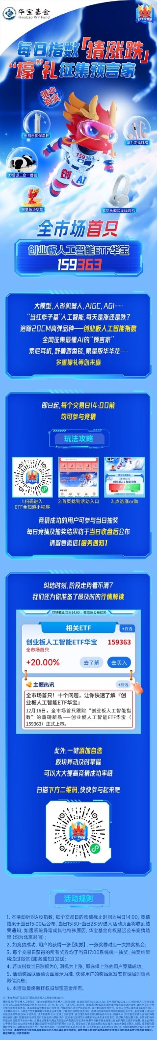燃！首只创业板人工智能ETF今日上市，全网征集最懂AI的“预言家”！