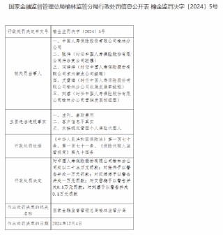中国人寿榆林分公司被罚23万元：虚列、套取费用，客户信息不真实，未按规定管理个人保险代理人