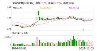 北部湾港：11月完成货物吞吐量2939.87万吨 同比增长8.56%