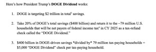 特朗普和马斯克又要搞大事：DOGE或给全民“发红包”，每家5000美元！