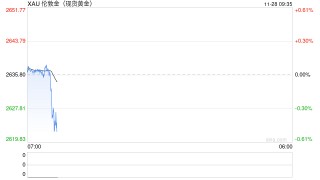 现货黄金短线走低近10美元 失守2630美元
