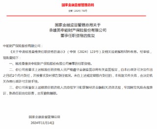 桑维英获批出任申能财险董事