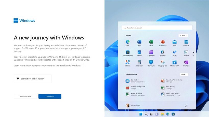 动态[牛360配资]微软推出全屏弹窗提醒 Win10 用户升级 Win 11：支持与不支持设备获不同提醒-第2张图片