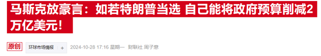 大选风暴席卷金融市场，投行开始关注马斯克“当官”的潜在影响-第1张图片