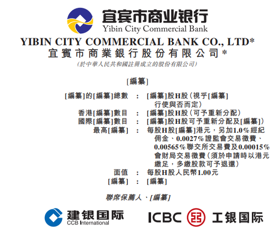 宜宾市商业银行来自四川 递交IPO招股书拟香港上市，建银、工银联席保荐-第1张图片