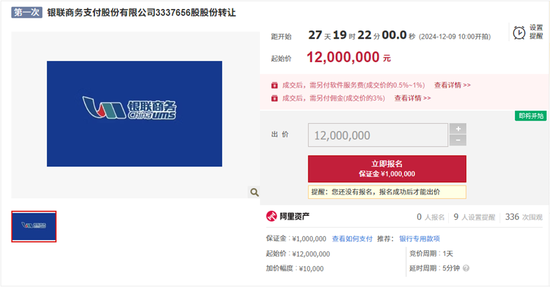 1200万起！这家支付机构300多万股将被拍卖-第1张图片
