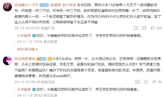 雷军发文庆祝小米双11支付金额创纪录，评论区秒变网友“告状”现场-第2张图片