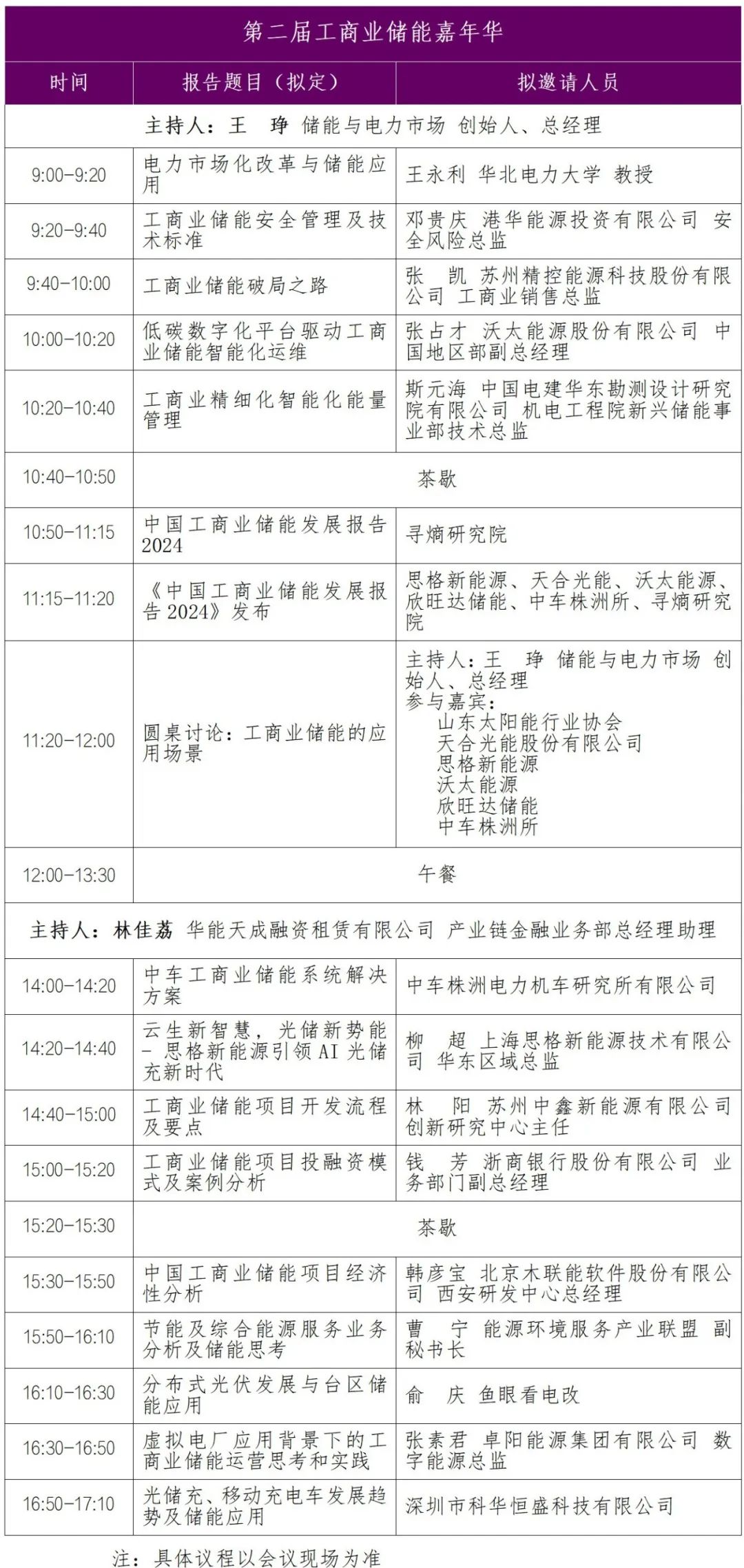 议程发布 | 第二届工商业储能嘉年华-第4张图片