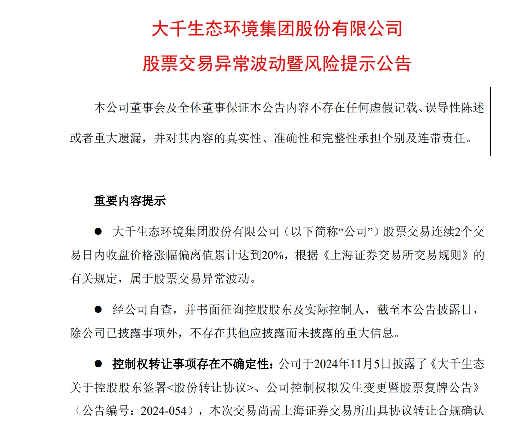 11连板“大牛股”突然公告：存在换手率较高的风险-第1张图片