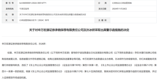未勤勉尽责！申万宏源投行被点名，涉及“瑞丰达”举牌的这家新三板企业-第3张图片