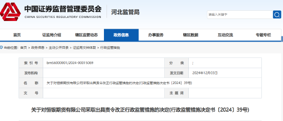 恒银期货内控不健全被责令改正！两任首席风险官收警示函-第2张图片