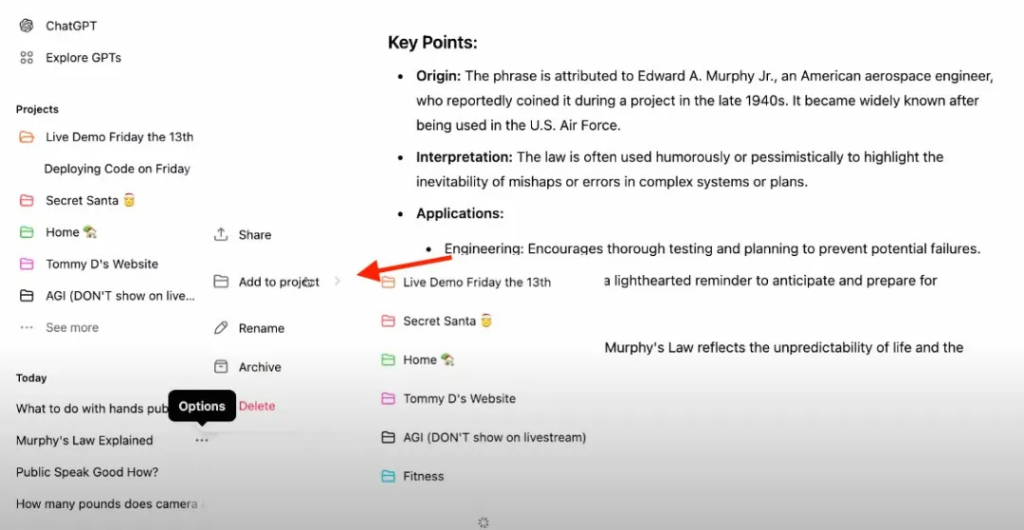 ChatGPT新增功能“Projects”，OpenAI演示出现AGI文件夹，炒作新高度？-第3张图片