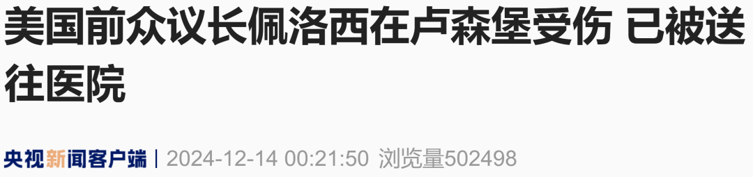 突发：佩洛西在卢森堡受伤-第2张图片