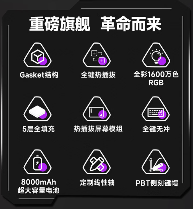 机械革命 RK99 Pro 三模机械键盘首销：配可插拔彩屏模组，379 元-第3张图片