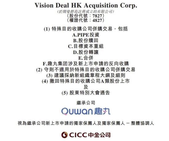 趣丸借壳SPAC香港上市终止，卫哲发起的Vision Deal被停牌：决定申请复核-第3张图片