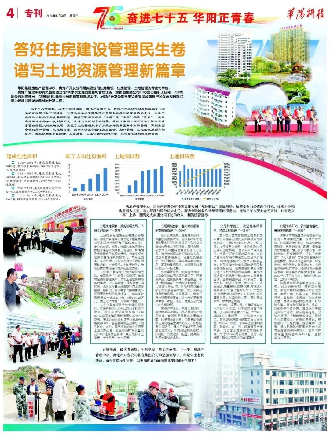 【奋进七十五 华阳正青春】房地产管理中心、房地产开发公司：答好住房建设管理民生卷 谱写土地资源管理新篇章-第1张图片