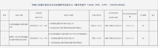 北京海科融通支付被罚186.57万元：因未按照规定履行客户身份识别义务等违法行为-第1张图片