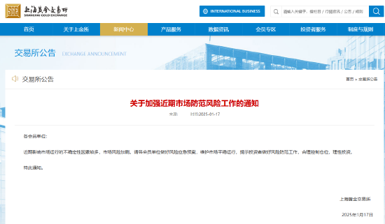 上海黄金交易所：近期市场风险加剧，提示投资者合理控制仓位，理性投资-第1张图片