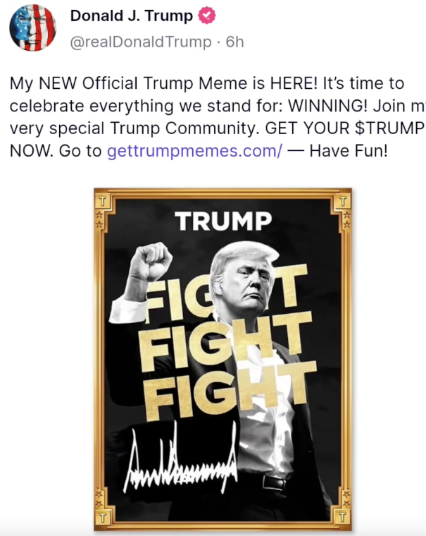 离谱！特朗普发布“总统币” TRUMP？比特币、以太坊巨震，超17万人爆仓！-第4张图片