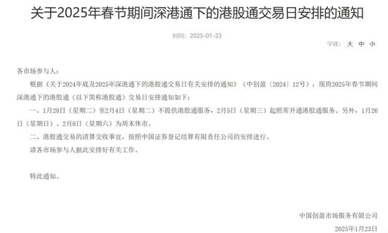 沪深交易所最新发布！1月28日至2月4日休市-第3张图片