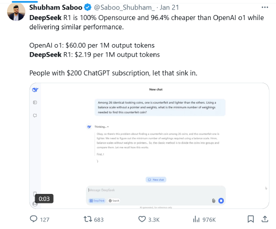 DeepSeek R1豪赌“强化学习”：以3%的成本超越OpenAI-第4张图片