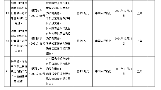 中国农业银行被罚没5160.5万元 涉及违反账户管理规定等12项违法行为-第5张图片